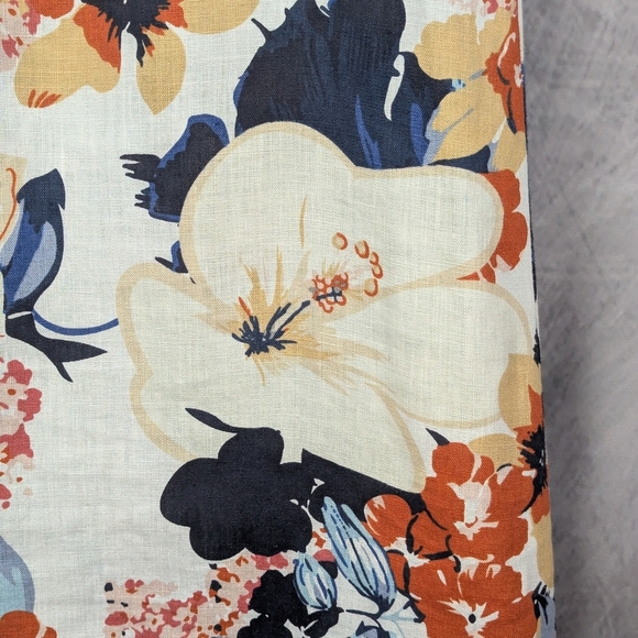 Charlie B Small 100% Linen Hi-Lo Dress Sleeveless Bold Floral Pristine - Picture 5 of 12